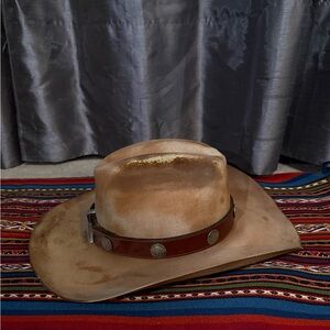 Stetson cowboy hat tan 4X beaver rancher silverbelly 4" 7 1/2 Western - custom